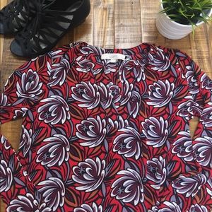Floral print Loft V neck blouse XSP