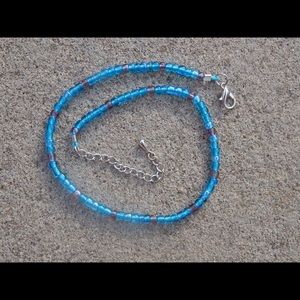 Handmade Blue & Purple Glass Bead Choker
