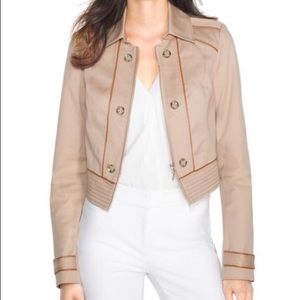 White House black market khaki cropped jacket
