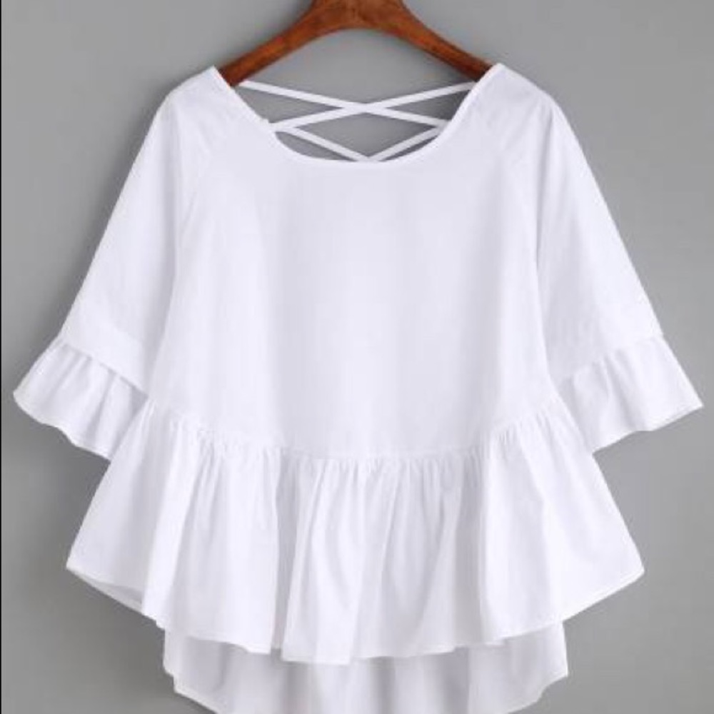 Ruffled smocked blouse