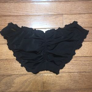 Victorias Secret Ruffle Cheeky Black Bikini Bottom