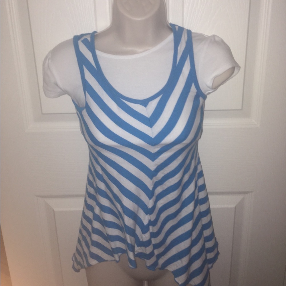 blue and white chevron shirt