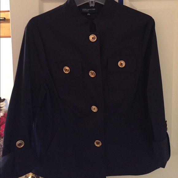 Navy blue   ankle pant and matching jacket - Picture 1 of 3