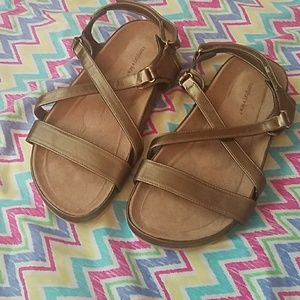 strappy bronze sandal