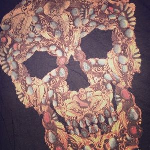 Guess Open Back Skull Treasure Tank Top