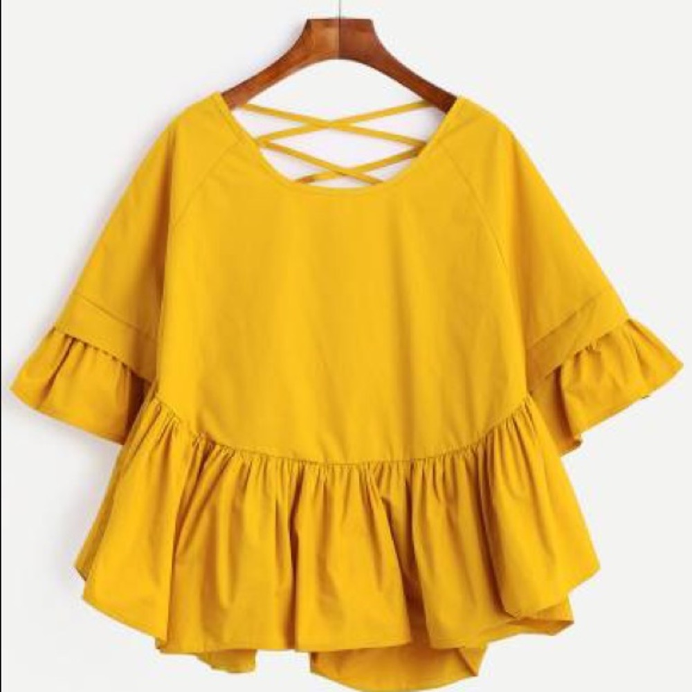 Ruffled smocked blouse