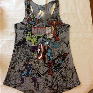 New Hot Topic Marvel Tank Top Cartoon Pattern