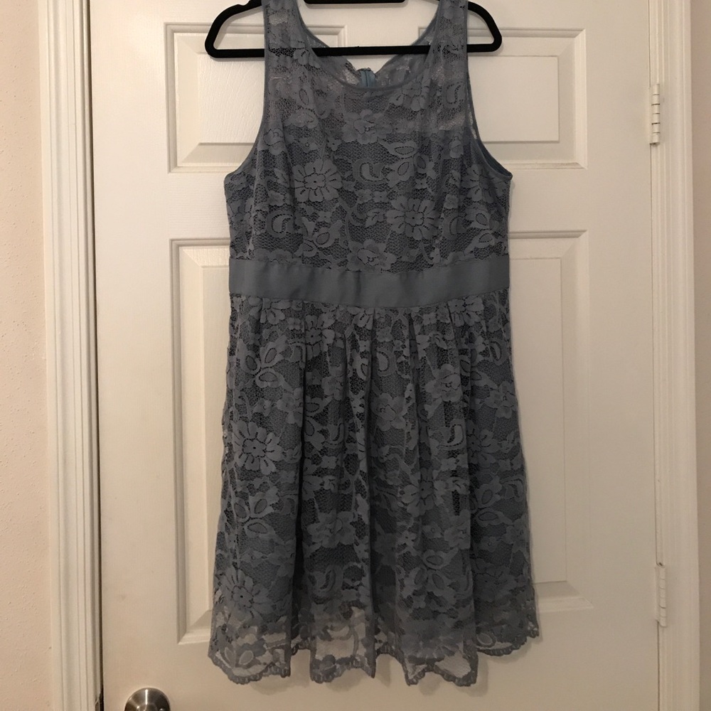 Grey-Blue Lace Dress
