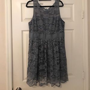 Grey-Blue Lace Dress