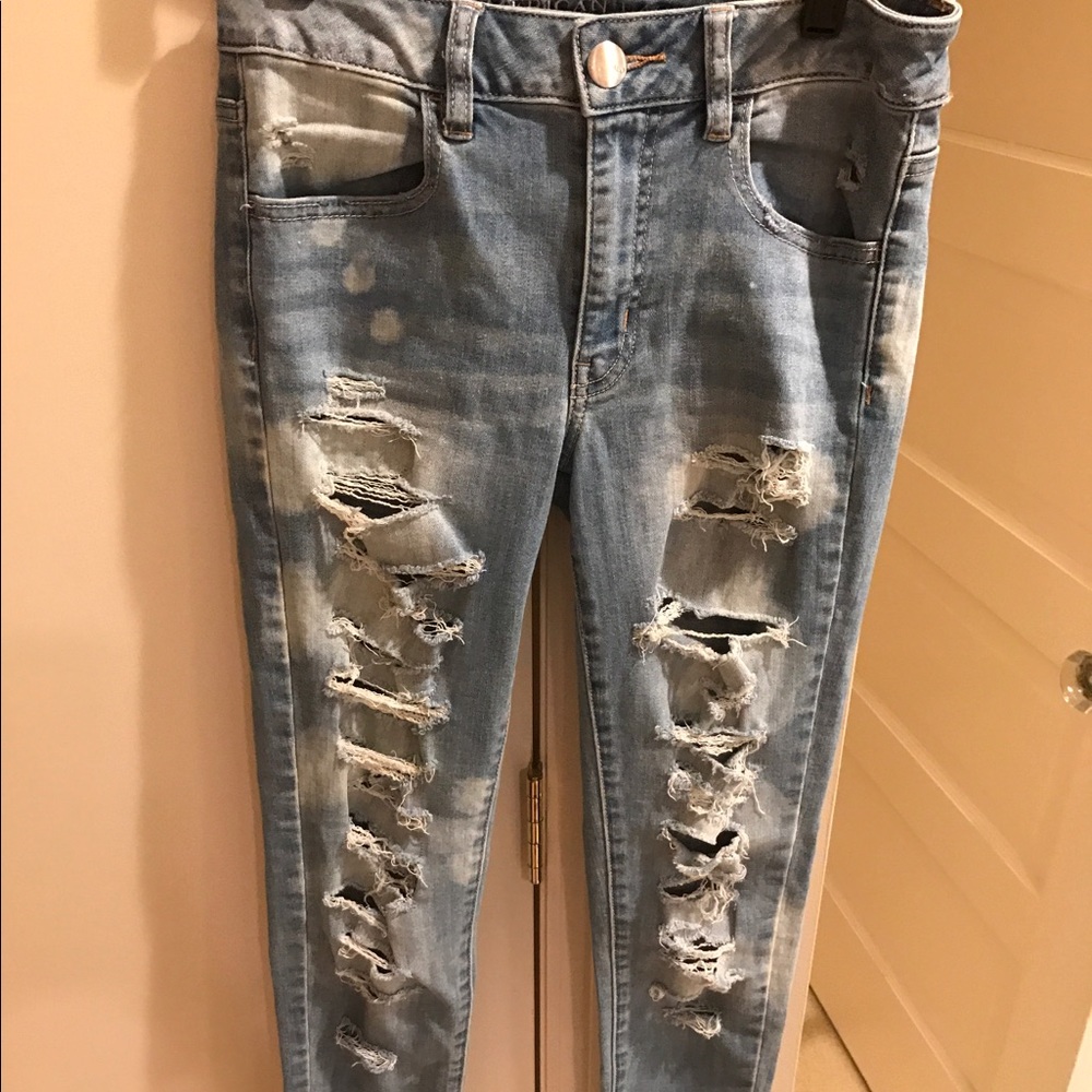 Denim ripped jeans