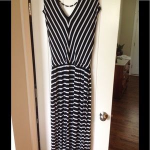 B&W Striped Maxi