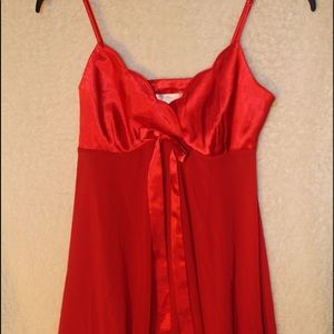 Victoria Secret Red Silk Sleep Dress