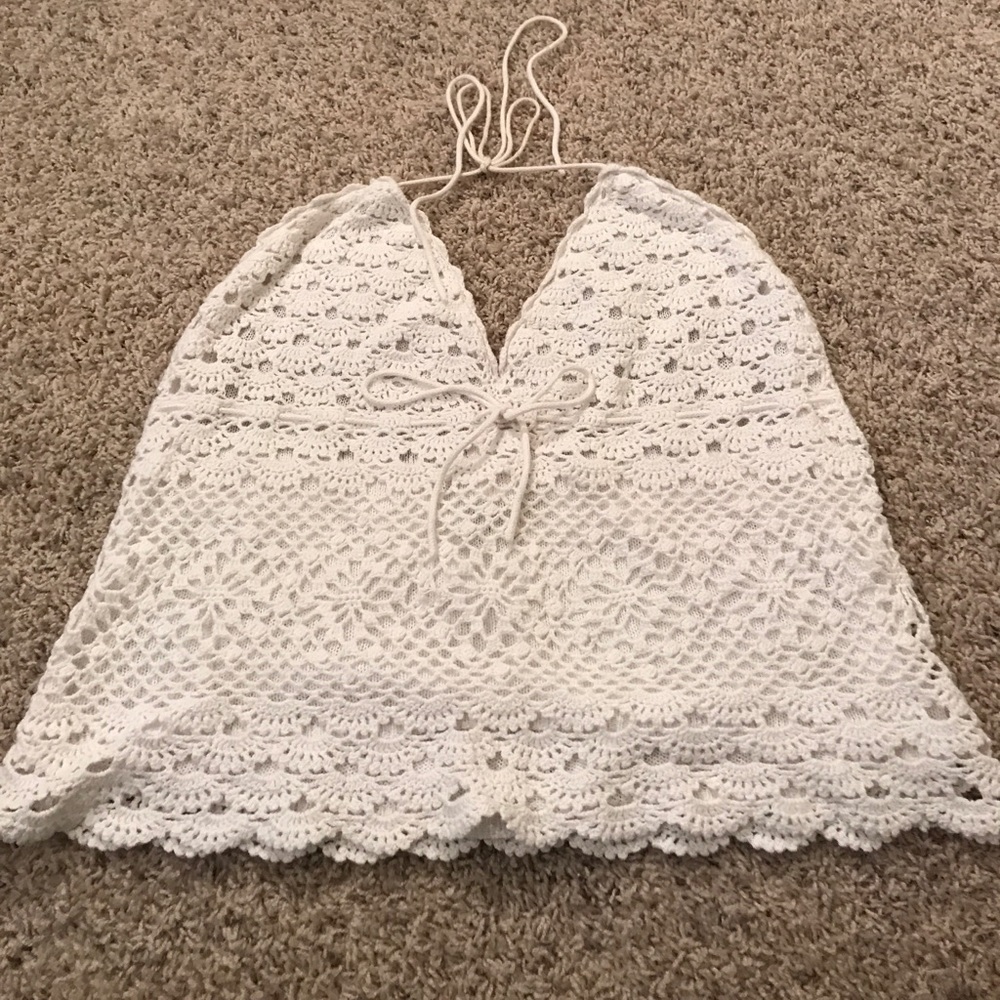 White Crochet Crop Top
