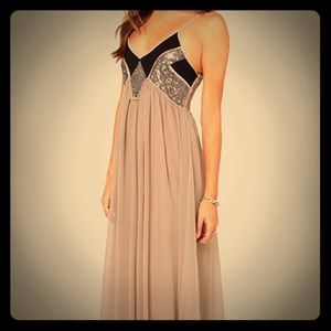 Lulu's Taupe Sequin Maxi Dress