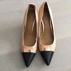 Coach leather pumps- nude/black