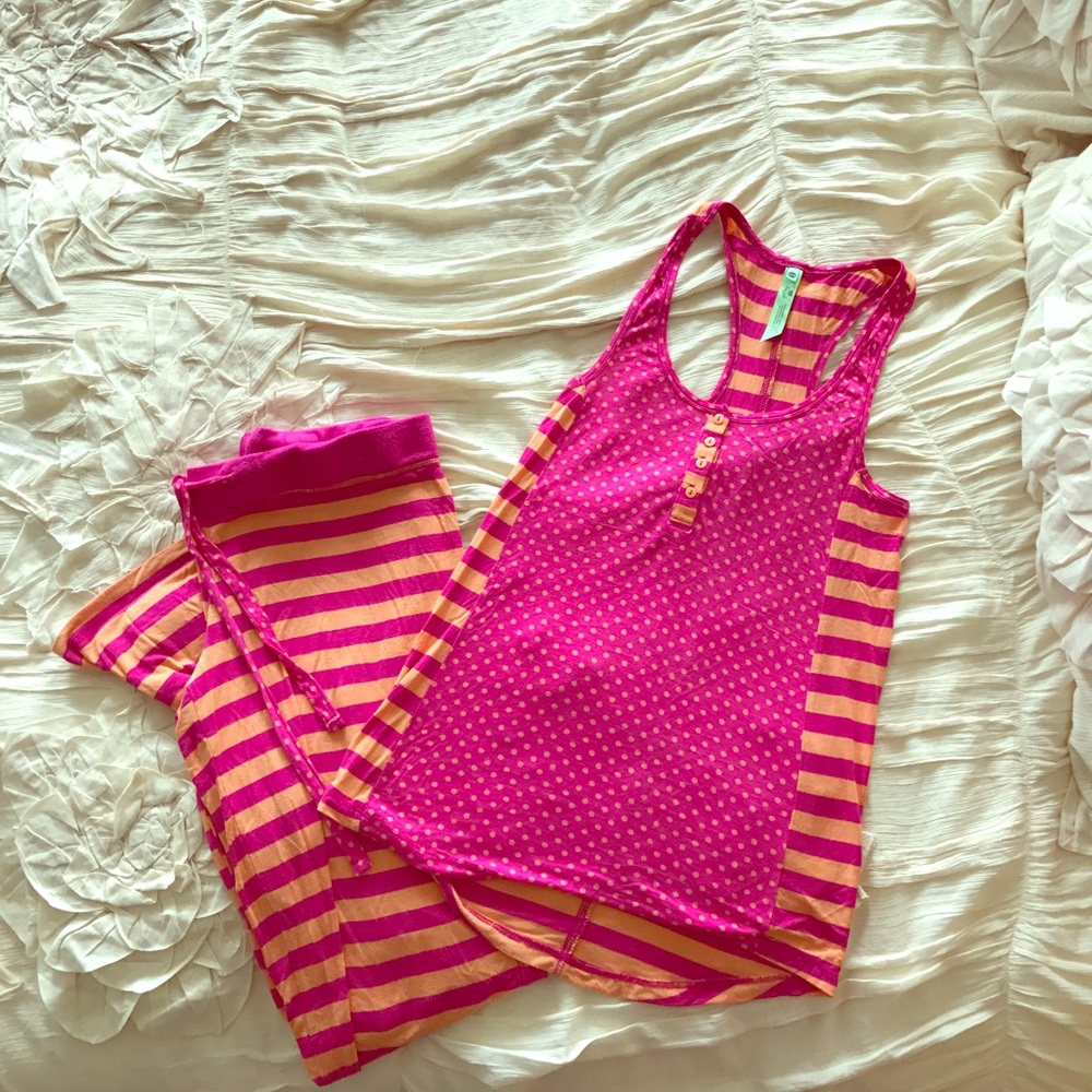 Striped and polka dot pajama set