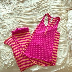 Striped and polka dot pajama set