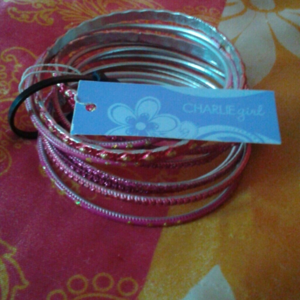 Charming Charlie pink bangles