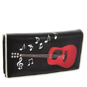 Sold Guitar large wallet clutch new vegan leather
