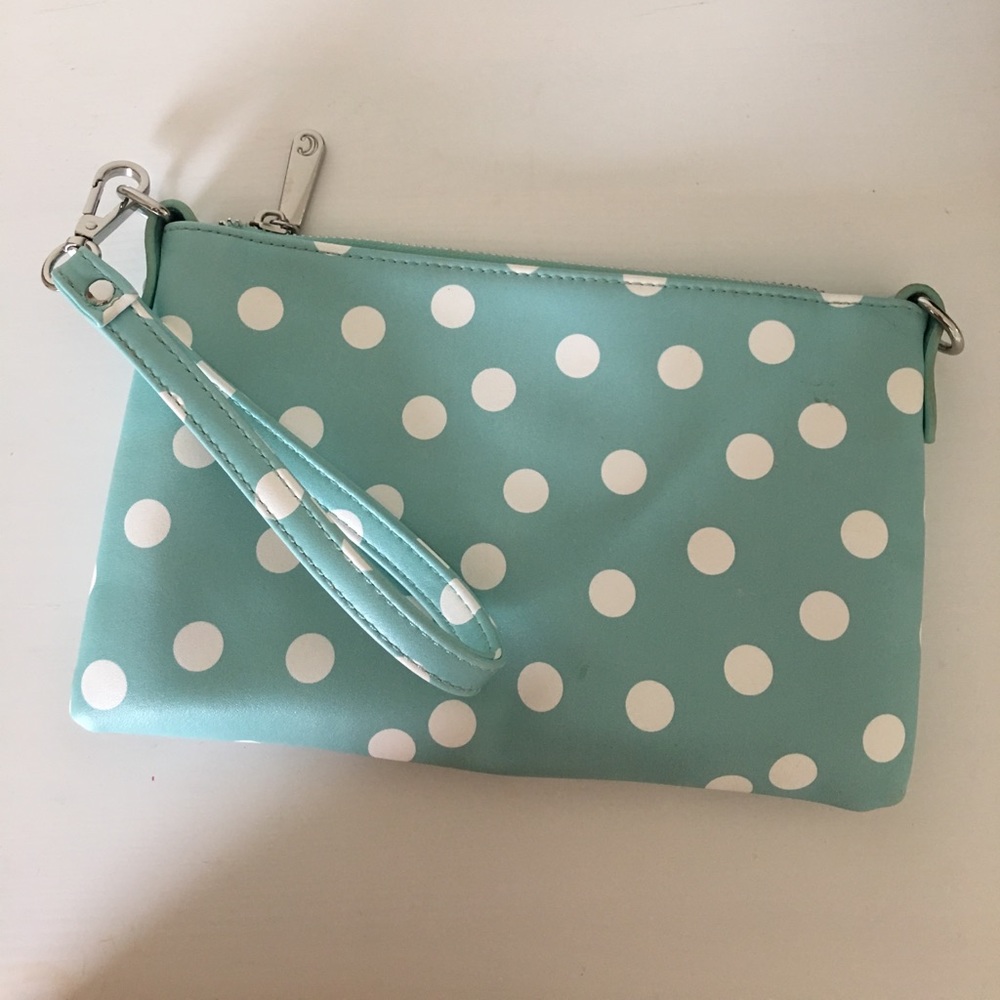Polka dot wristlet purse
