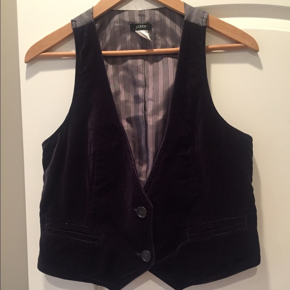 J. Crew dressy vest; velour, deep navy.
