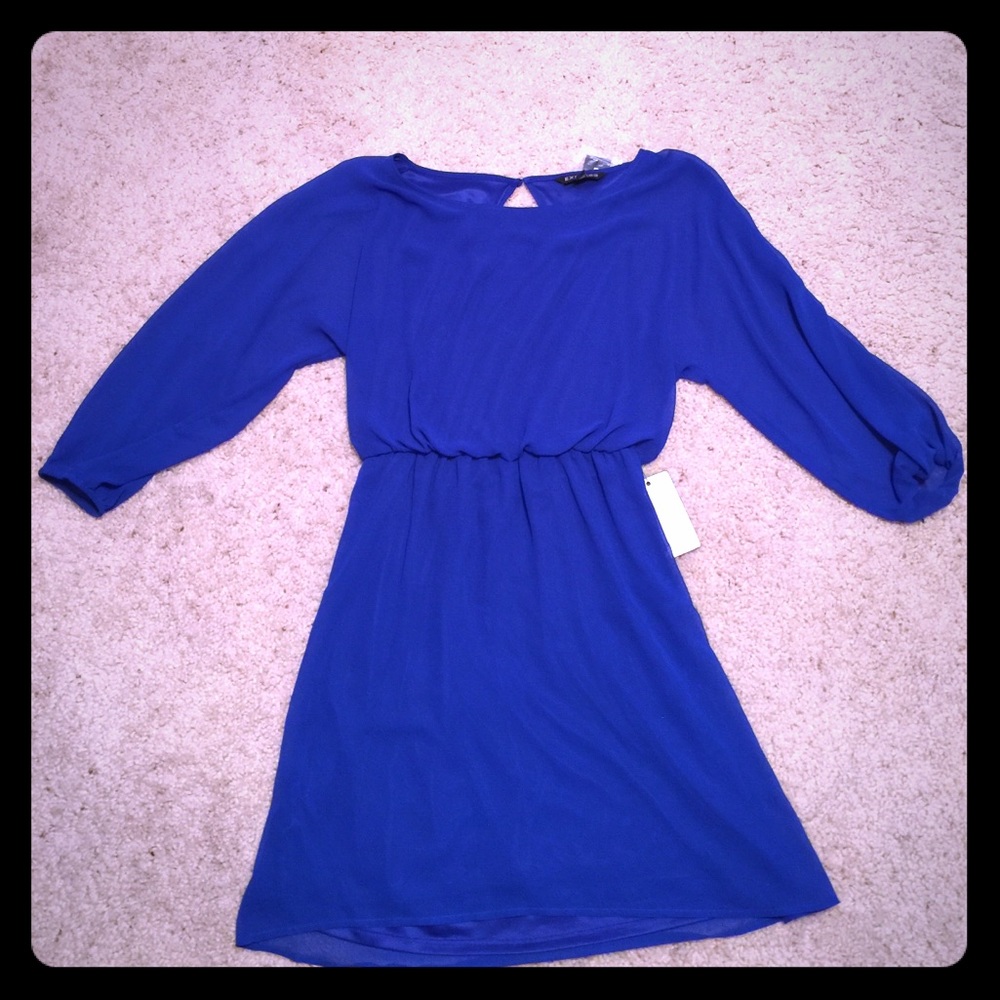 NWT Blue Express Sheer 3/4 Sleeve Dress Sz Sm