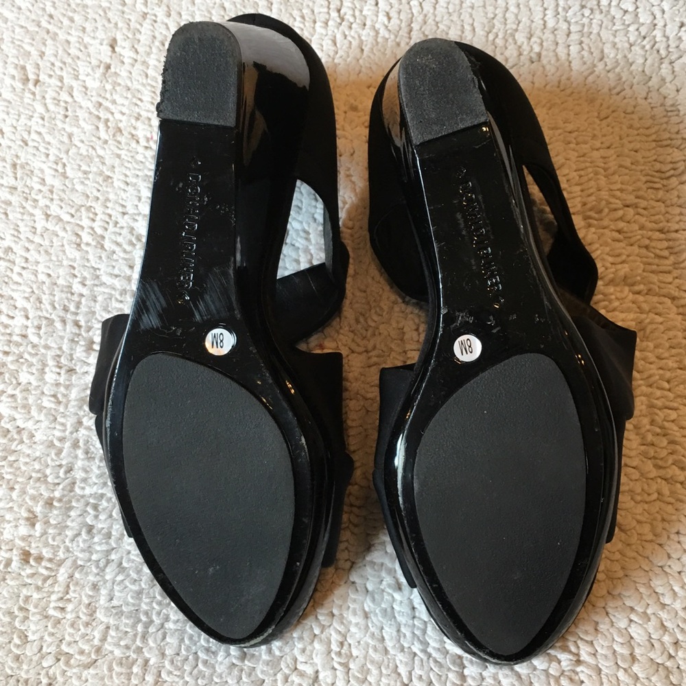 8 Donald J Pliner Black Strappy Wedges - Picture 4 of 8