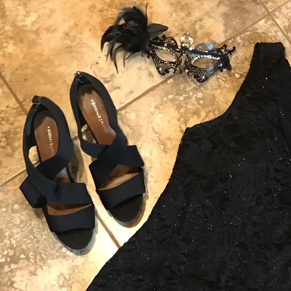 Donald J. Pliner Shoes - 8 Donald J Pliner Black Strappy Wedges