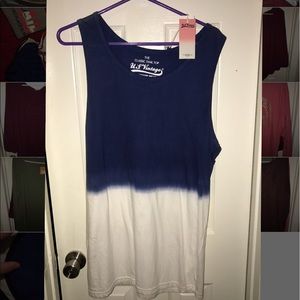 Blue and white ombré tank