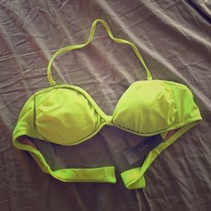 JCrew bright neon yellow bikini top