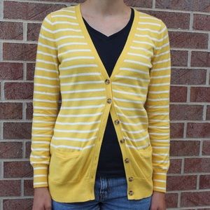 Banana Republic Yellow Striped Cardigan