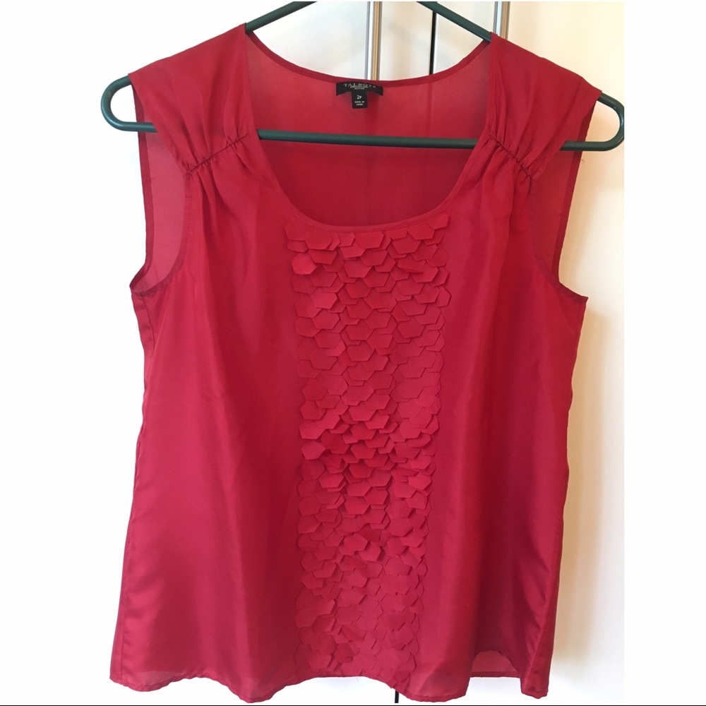 Red ruffled detailed shirt