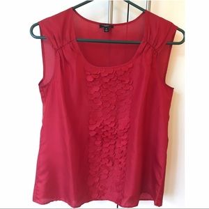 Red ruffled detailed shirt