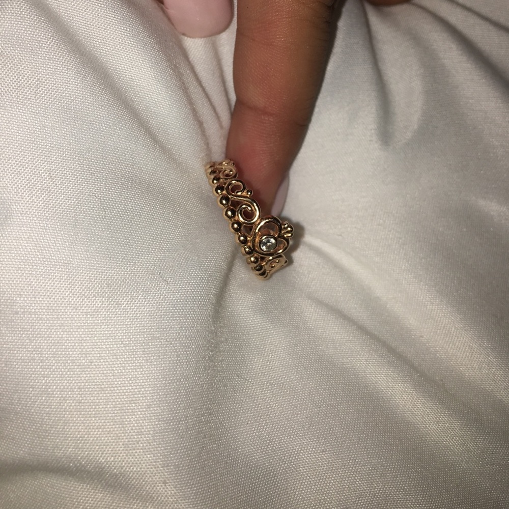 Rose gold pandora princess ring