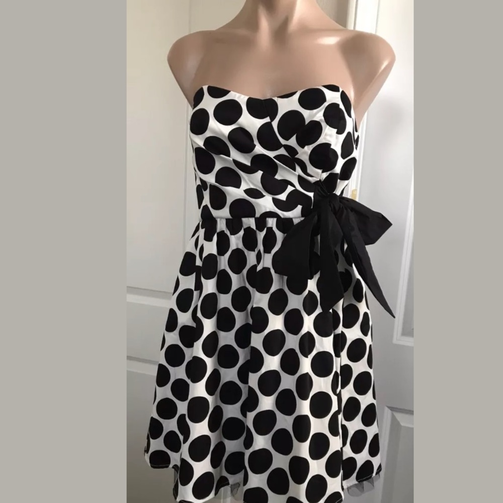 NEW CHIC POLKA DOT TEA TULE MINI DRESS sz 5 SMALL