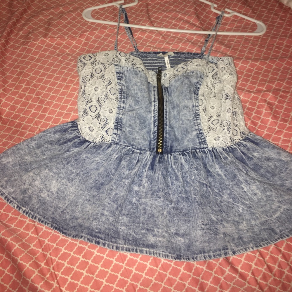 Corset Style Denim tank top!