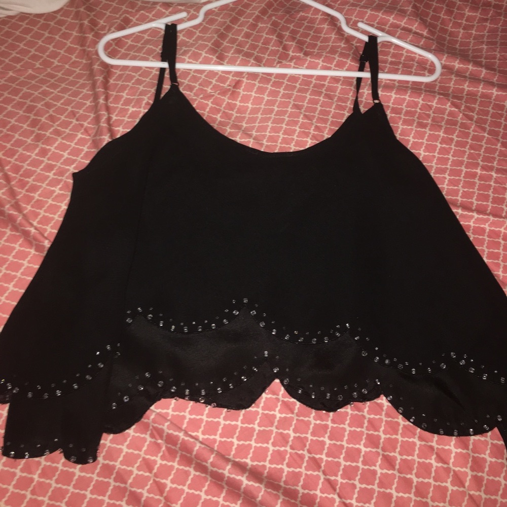 Flouncy Beaded Crop Top