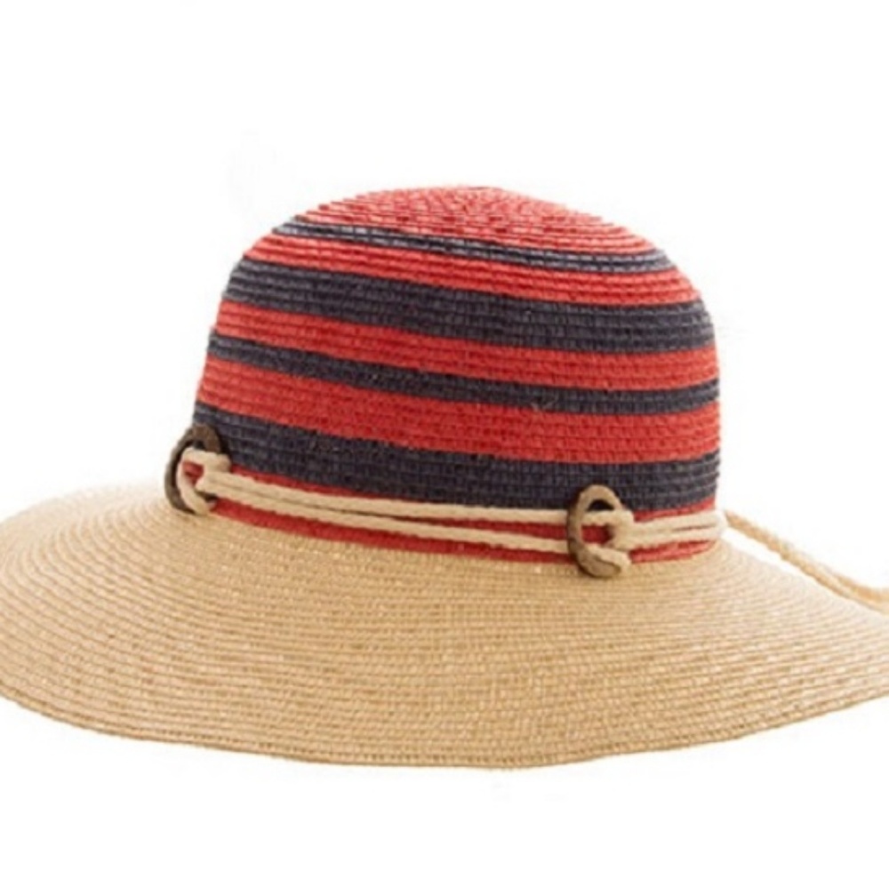 Red and blue straw hat new