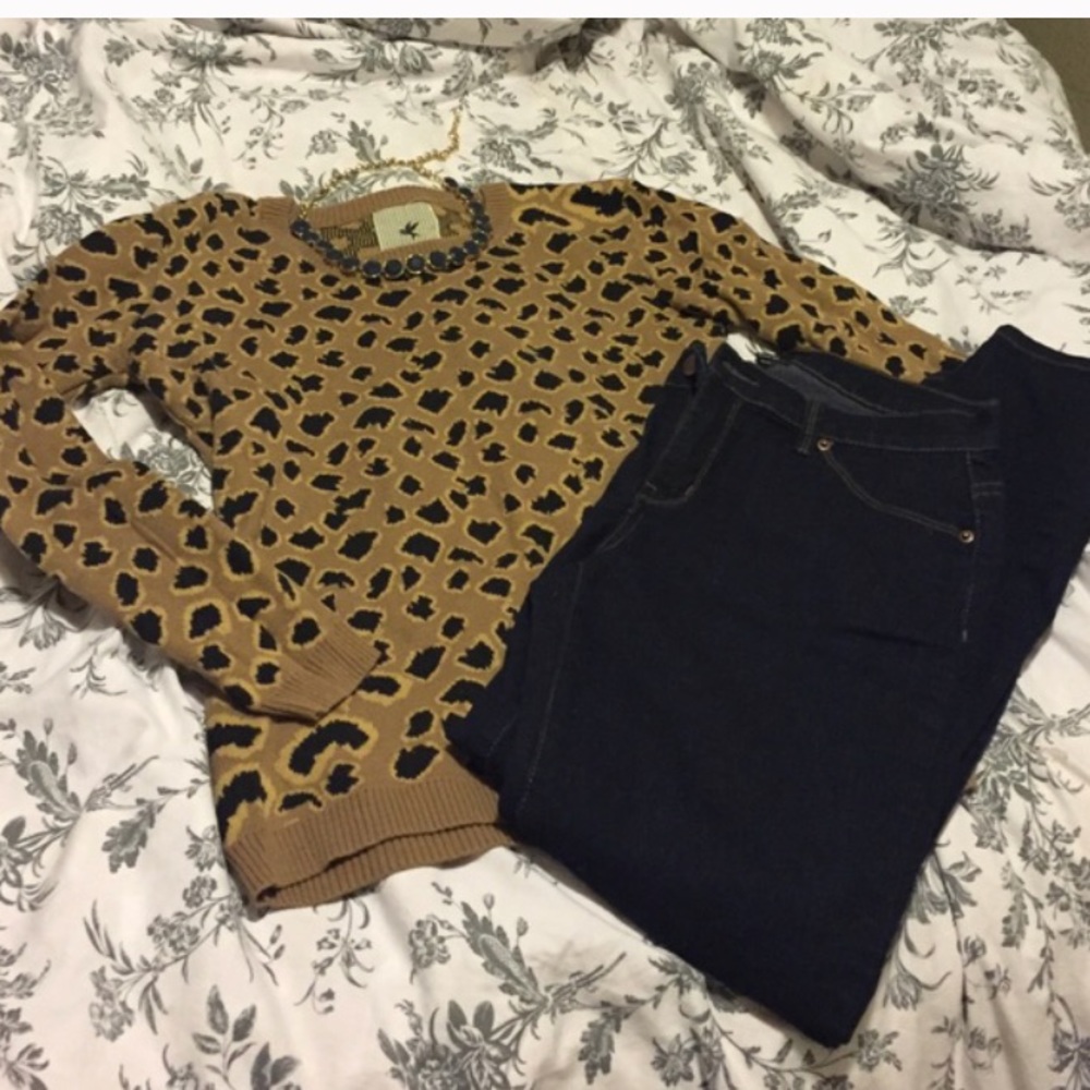 Anthropologie animal print sweater