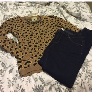 Anthropologie animal print sweater