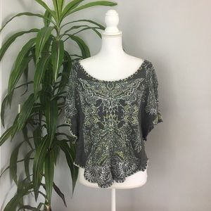 Free People Knit Top with Embroidery
