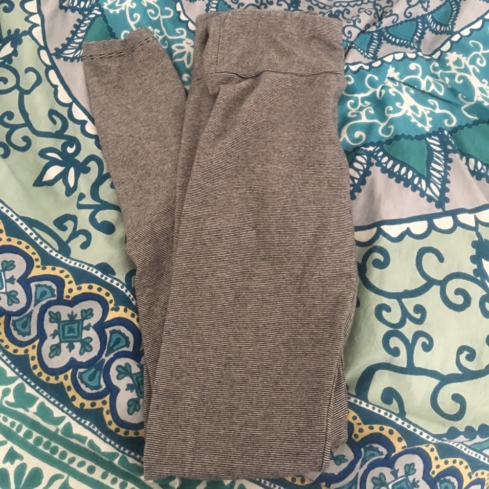 Calvin Klein black, grey & white striped leggings