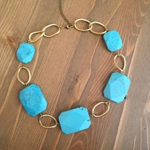 Turquoise bin statement necklace