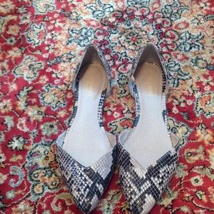 Faux snakeskin flats