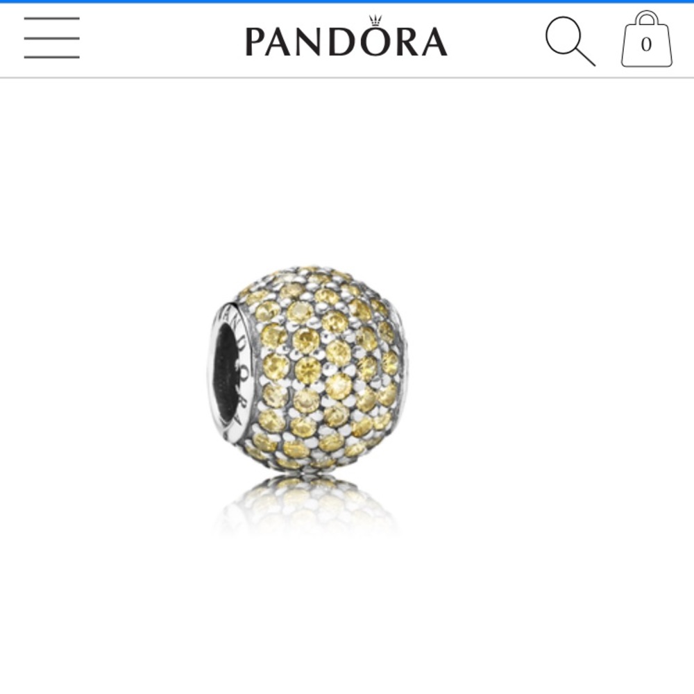 Pandora pave lights golden charms