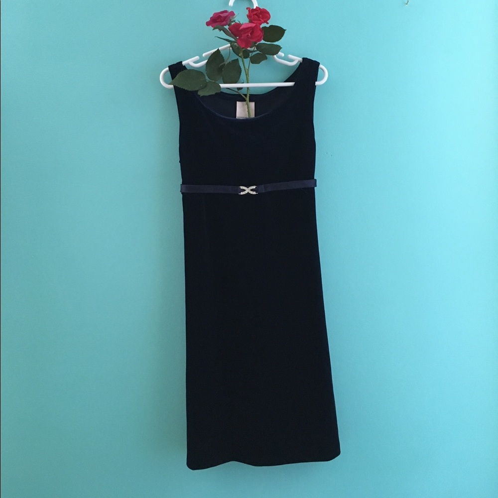 Navy velvet dress