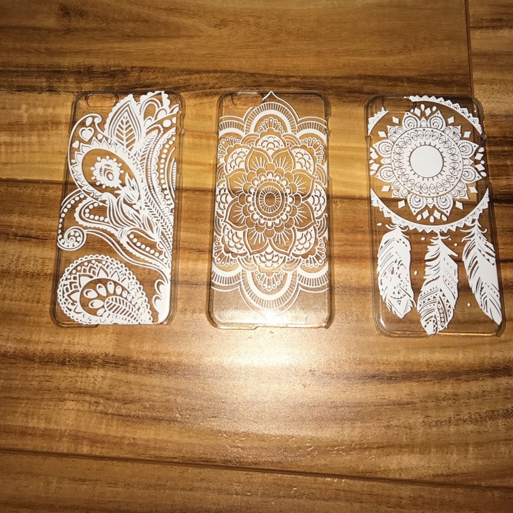 Clear w/ White Designs IPhone 6/6s Cases
