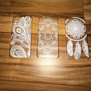Clear w/ White Designs IPhone 6/6s Cases