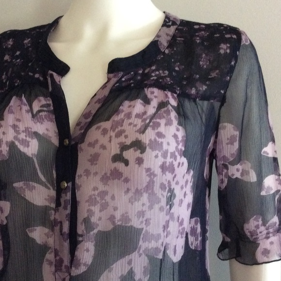 Sheer Silk Print Blouse - Picture 2 of 4