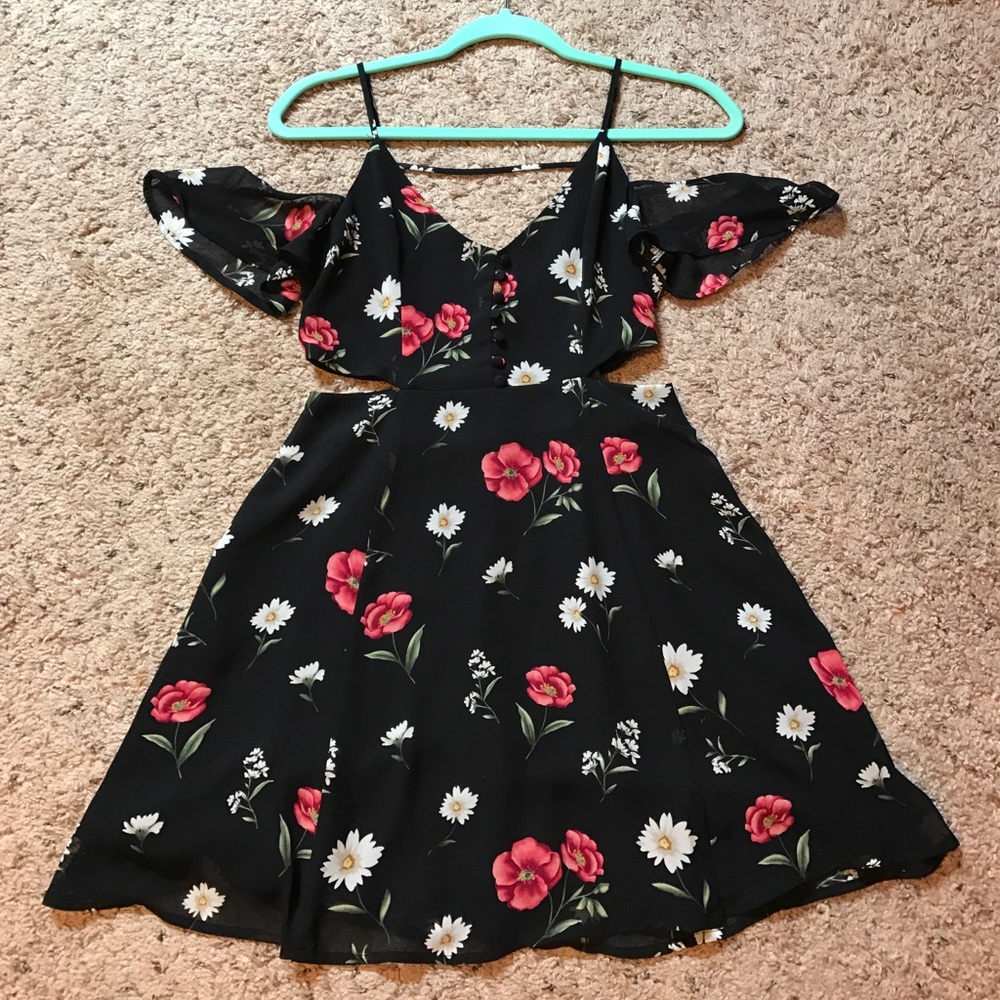 Floral cut out dress.